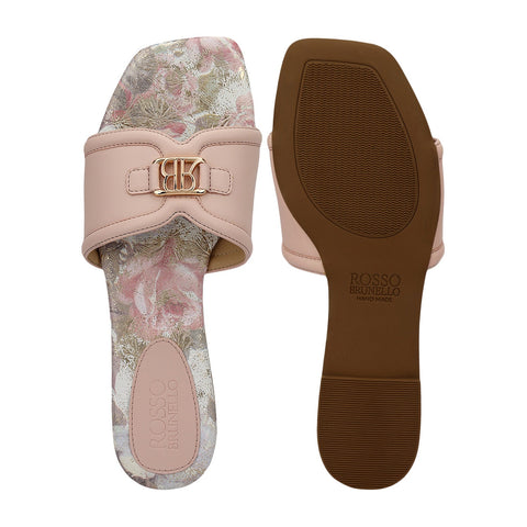 Pink Logo Buckle Flats