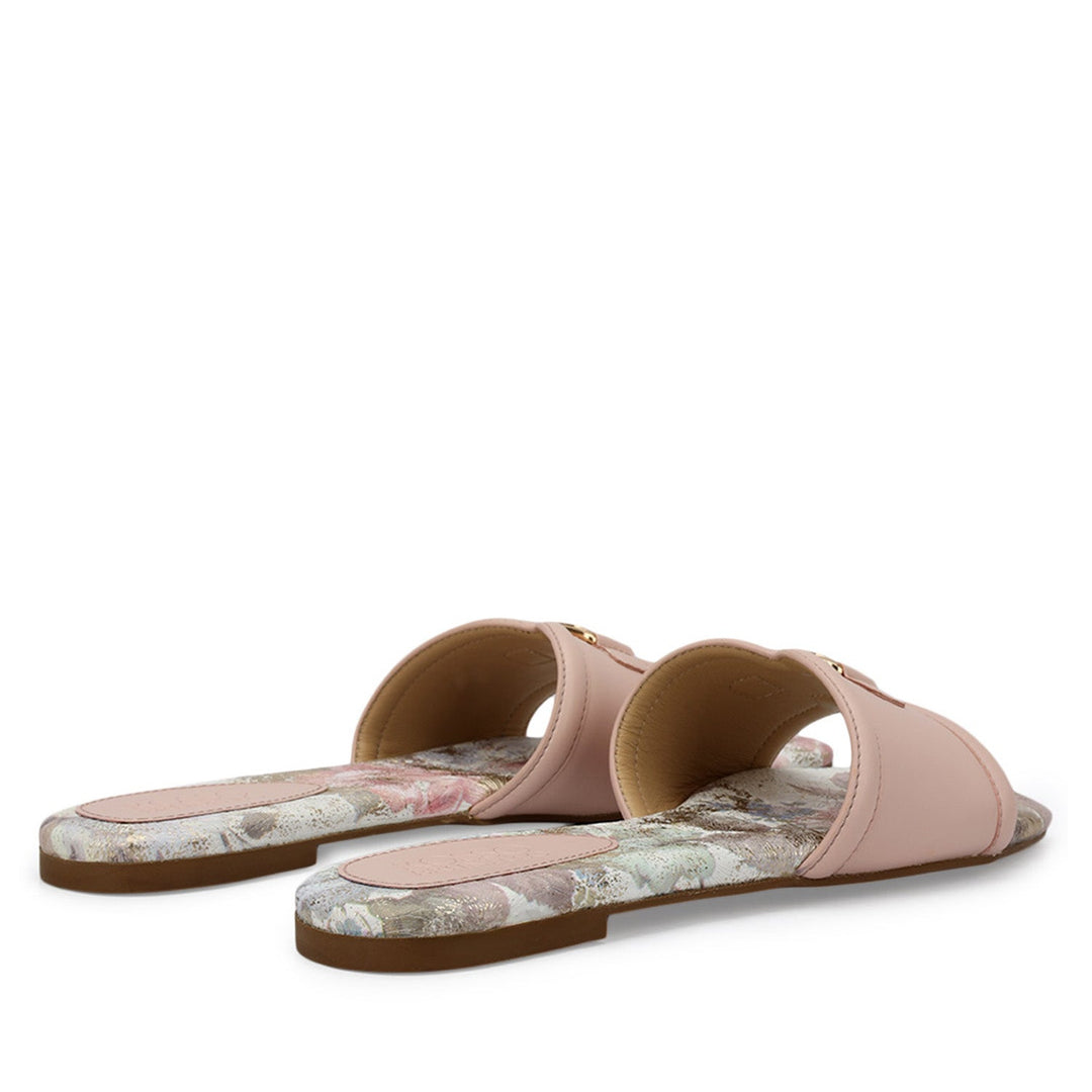 Pink Logo Buckle Flats