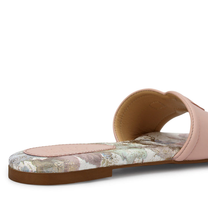 Pink Logo Buckle Flats