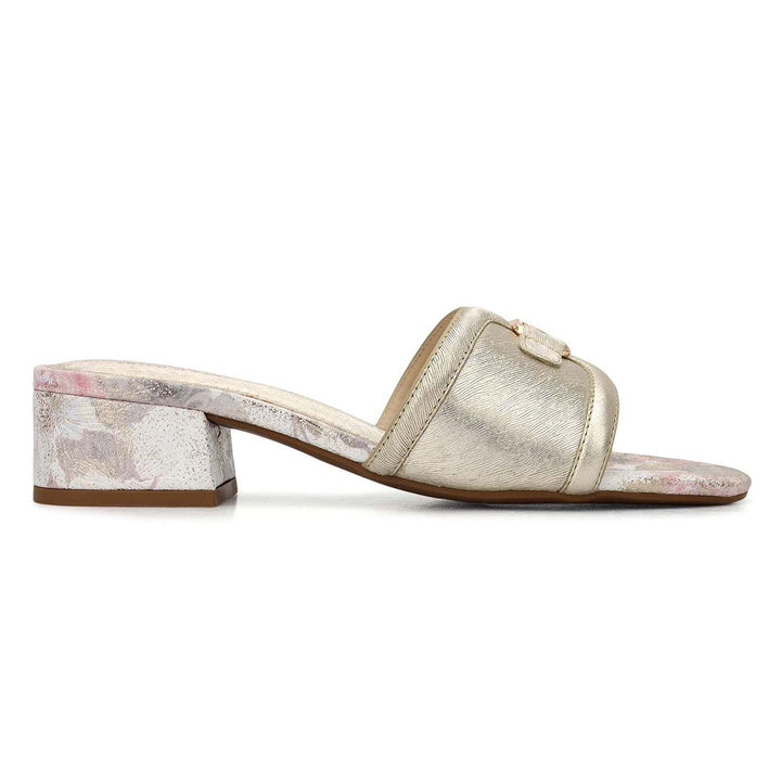 Gold Logo Buckle Heels