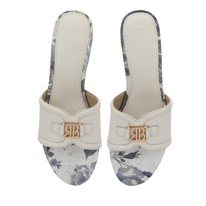 White Logo Buckle Heels