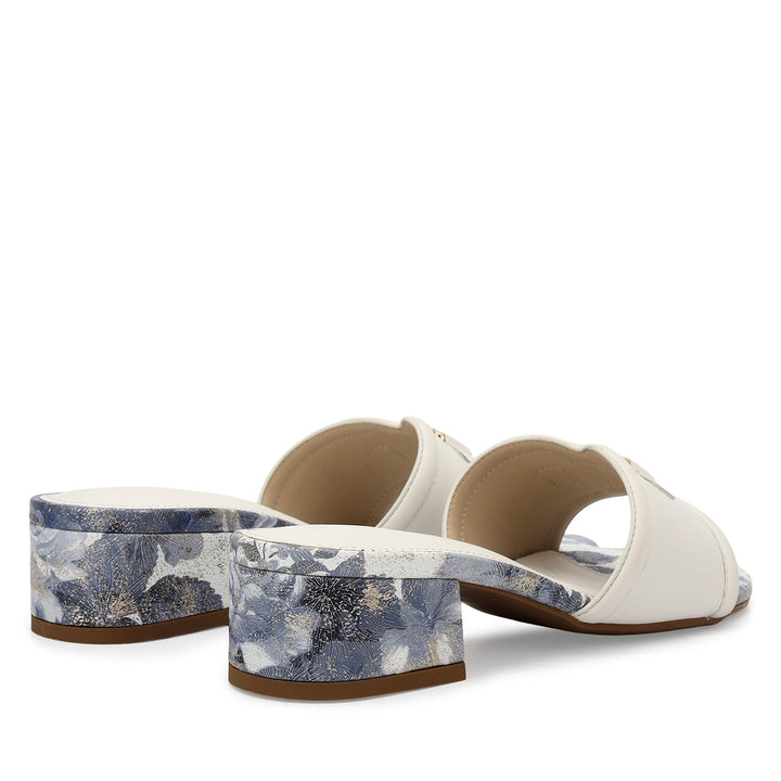 White Logo Buckle Heels