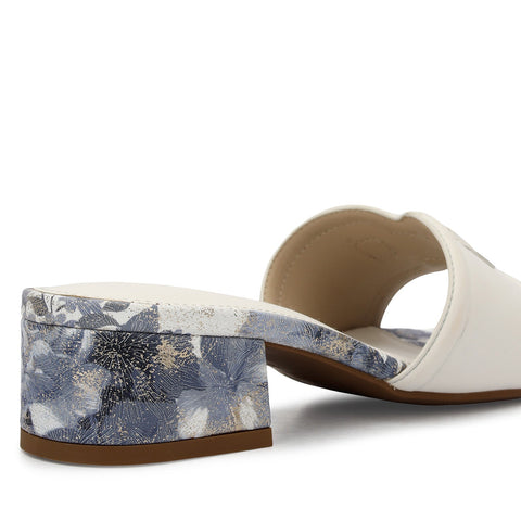 White Logo Buckle Heels