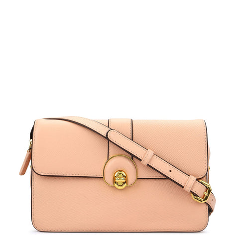 Small Franzy Leather Sling Bag - Peach