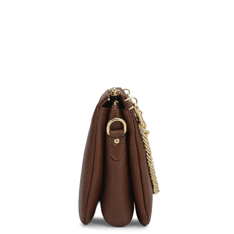 Small Wax Leather Sling - Espresso