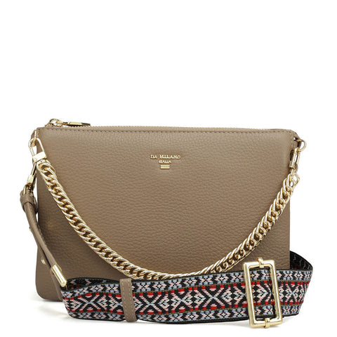 Small Wax Leather Sling - Greyish Taupe