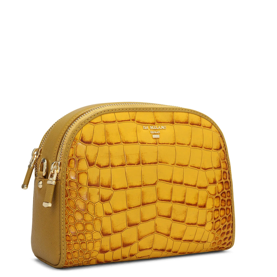 Small Croco Leather Sling - Honey