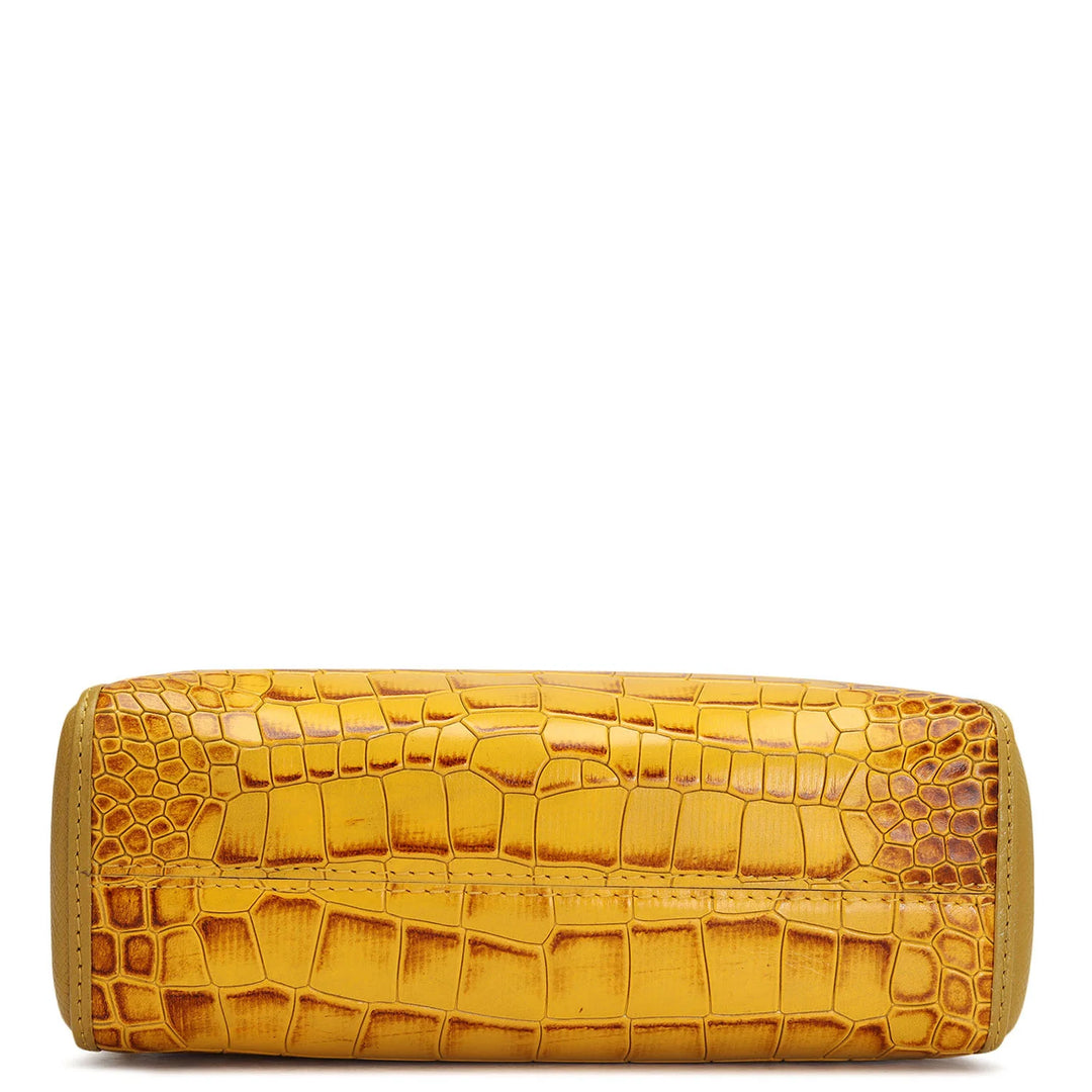 Small Croco Leather Sling - Honey