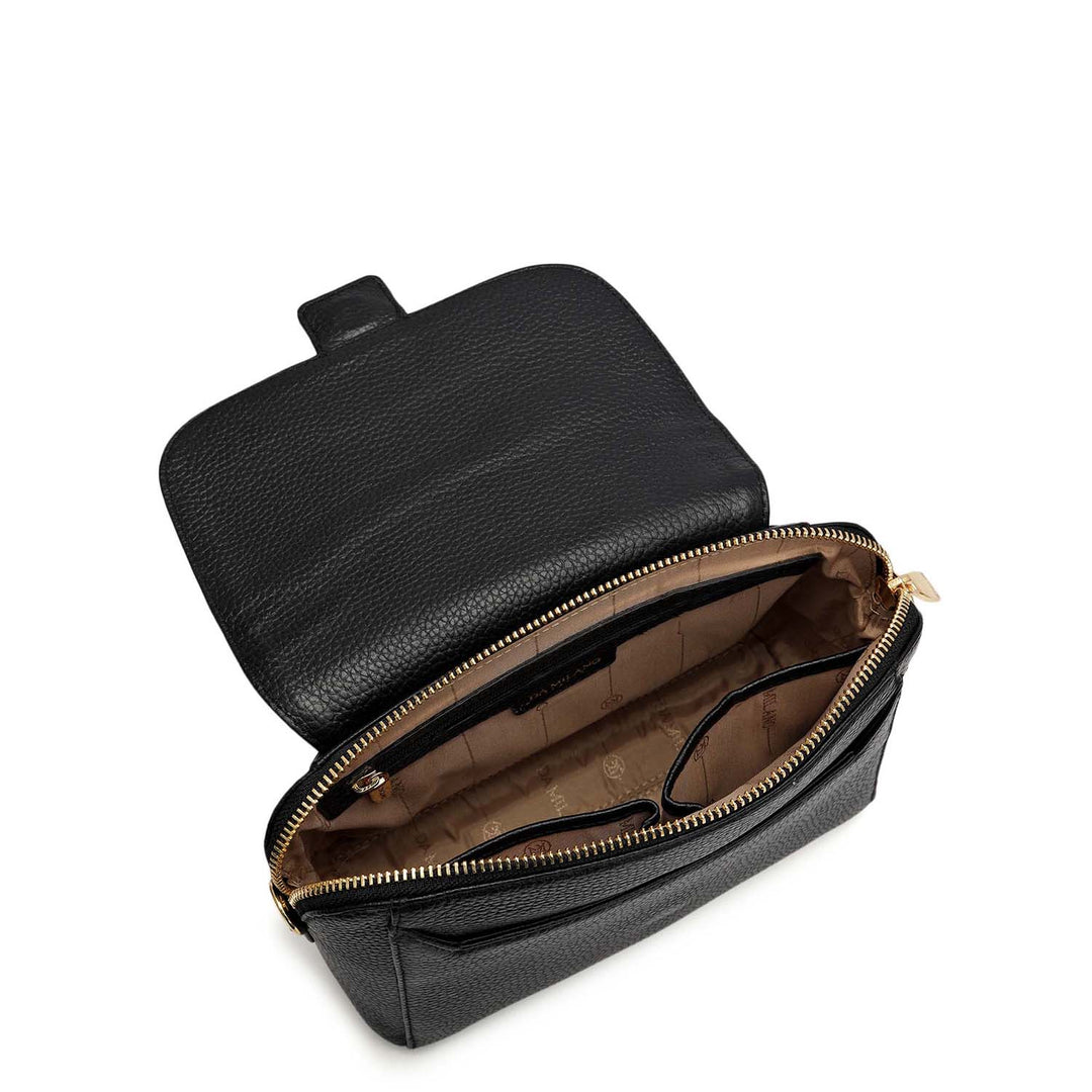 Small Wax Leather Sling - Black