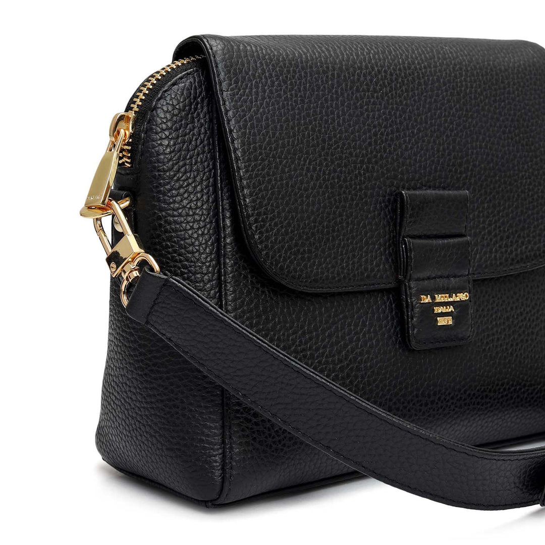 Small Wax Leather Sling - Black