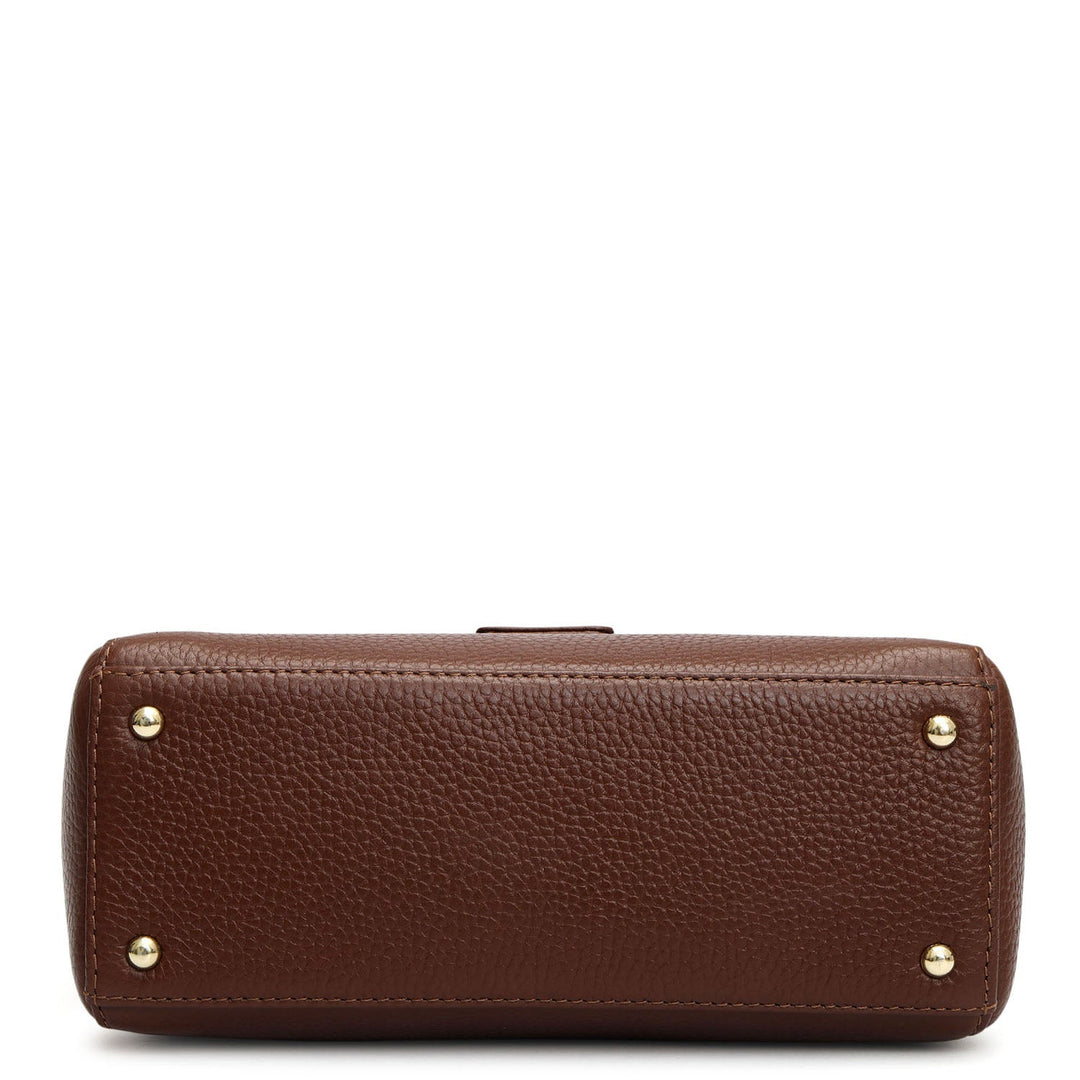 Small Wax Leather Sling - Espresso