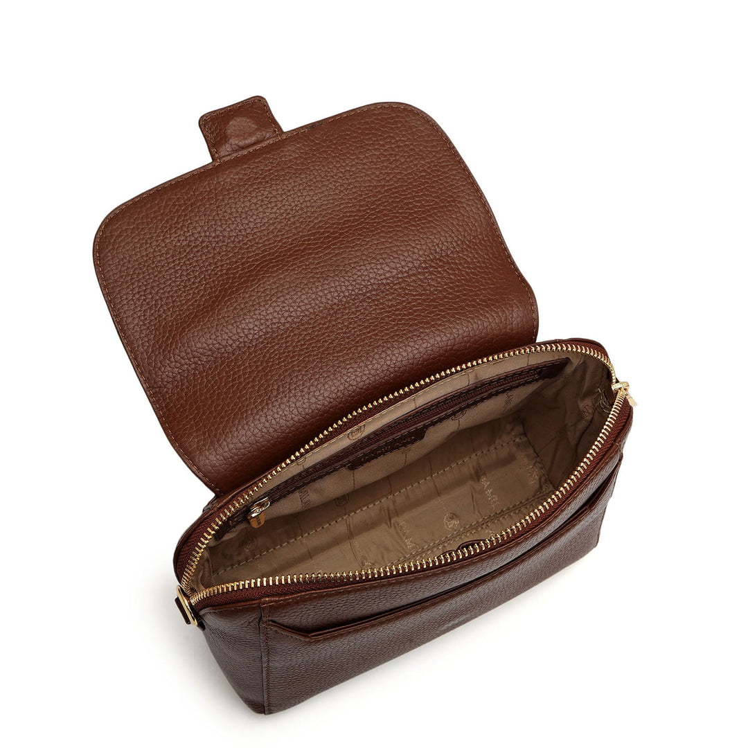 Small Wax Leather Sling - Espresso