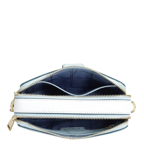 Small Franzy Leather Sling Bag - Cloud Blue