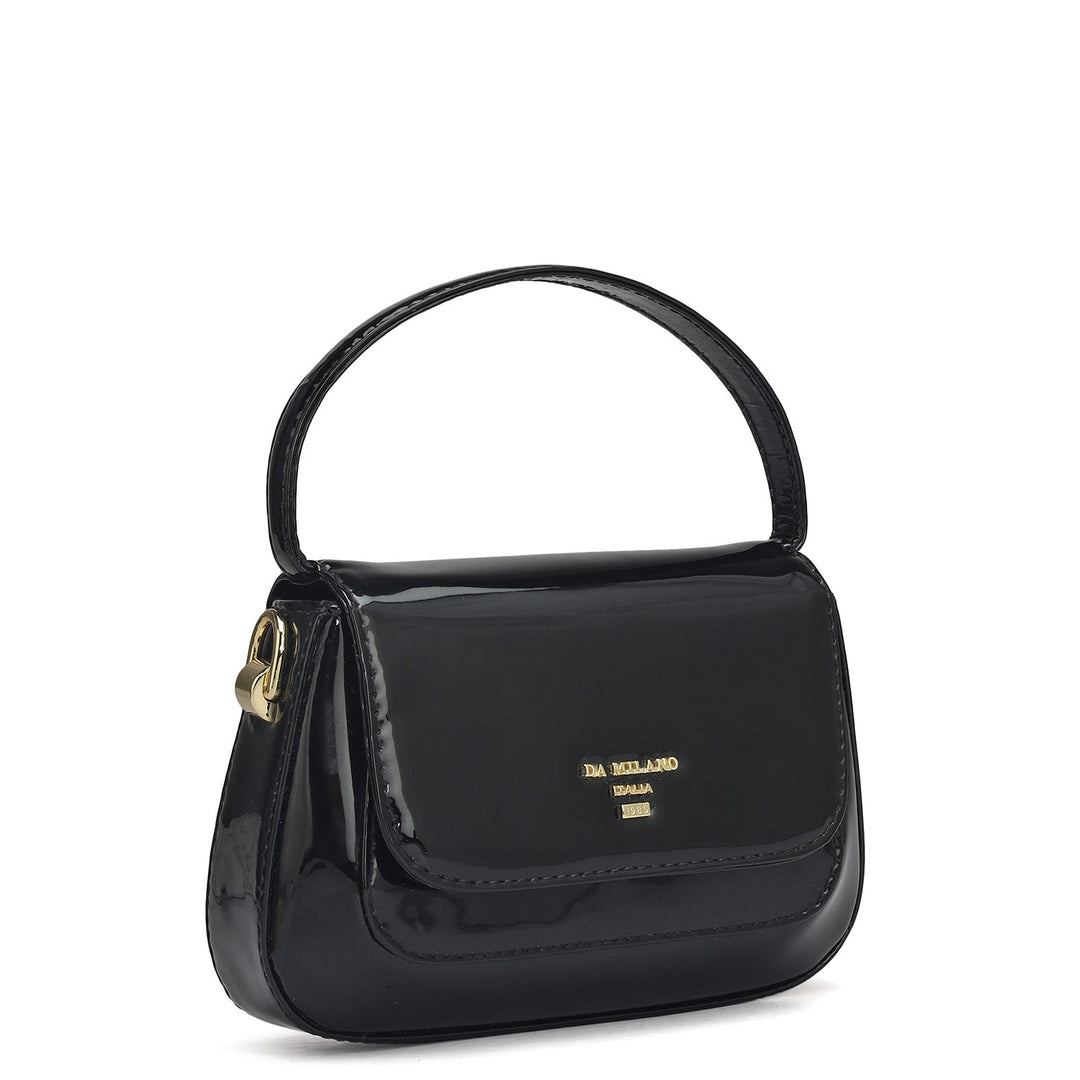 Small Patent Leather Satchel - Black