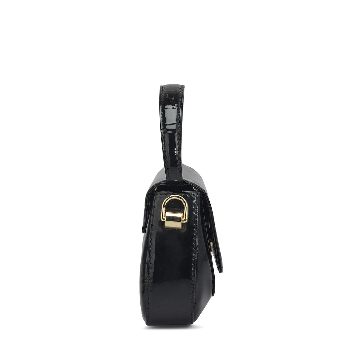 Small Patent Leather Satchel - Black