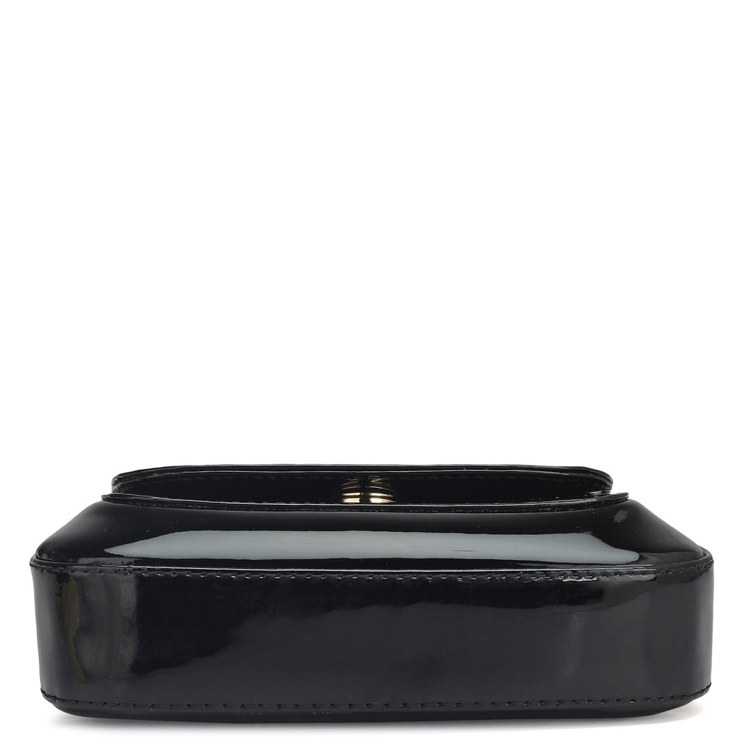 Small Patent Leather Satchel - Black