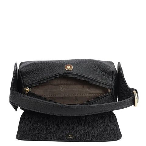 Small Wax Leather Sling - Black