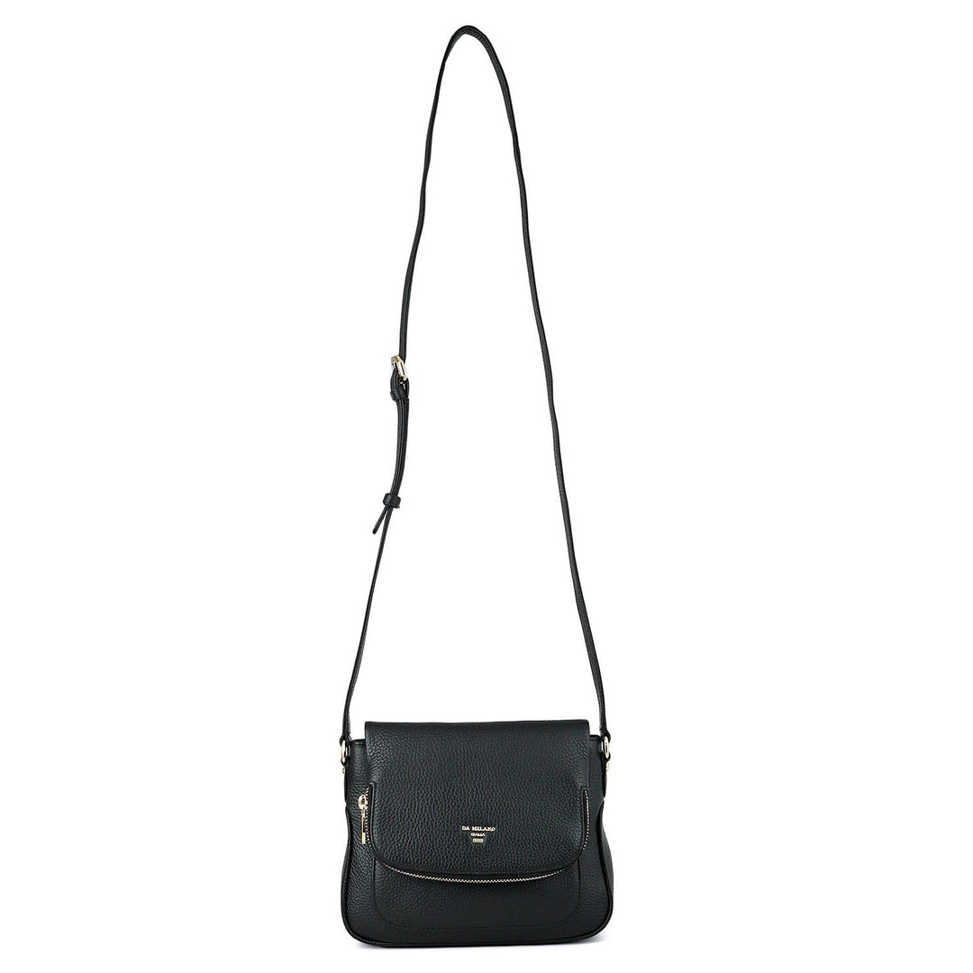 Small Wax Leather Sling - Black