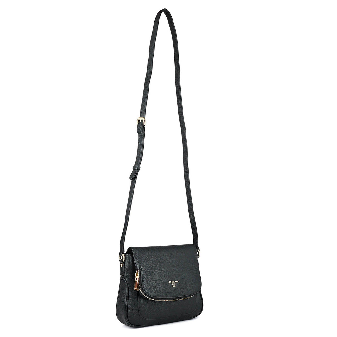 Small Wax Leather Sling - Black