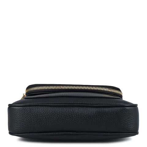Small Wax Leather Sling - Black