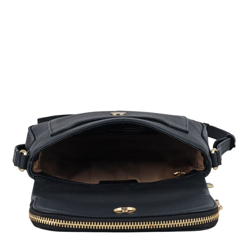 Small Wax Leather Sling - Black