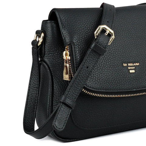 Small Wax Leather Sling - Black