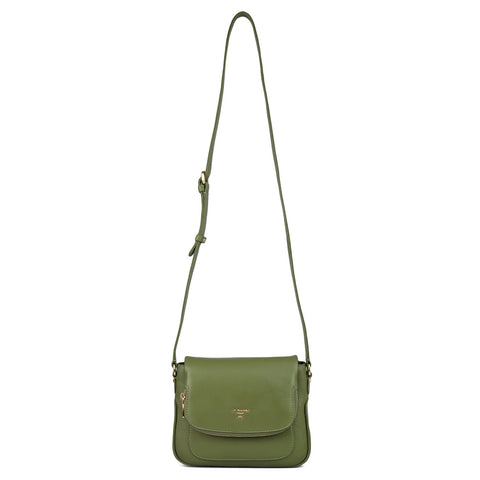 Small Wax Leather Crossbody Bag- Fern