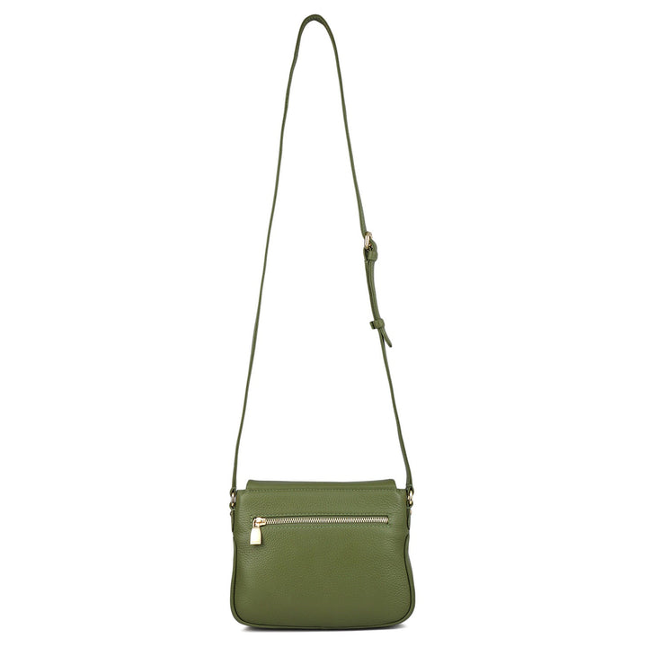 Small Wax Leather Crossbody Bag- Fern