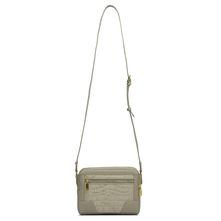 Small Croco Franzy Leather Sling - Frost