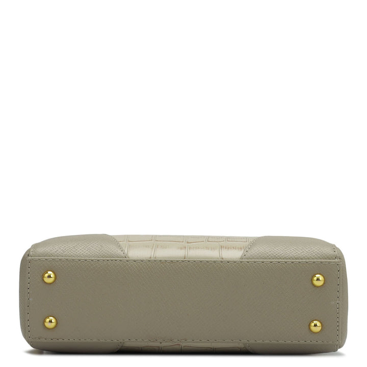 Small Croco Franzy Leather Sling - Frost