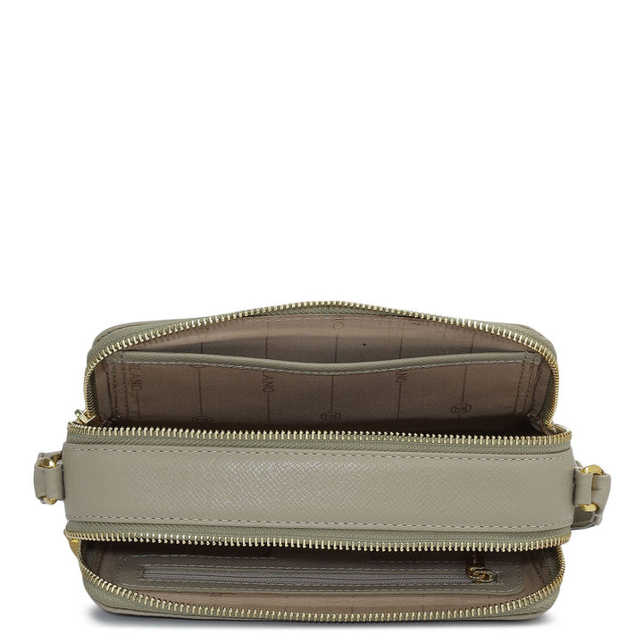 Small Croco Franzy Leather Sling - Frost