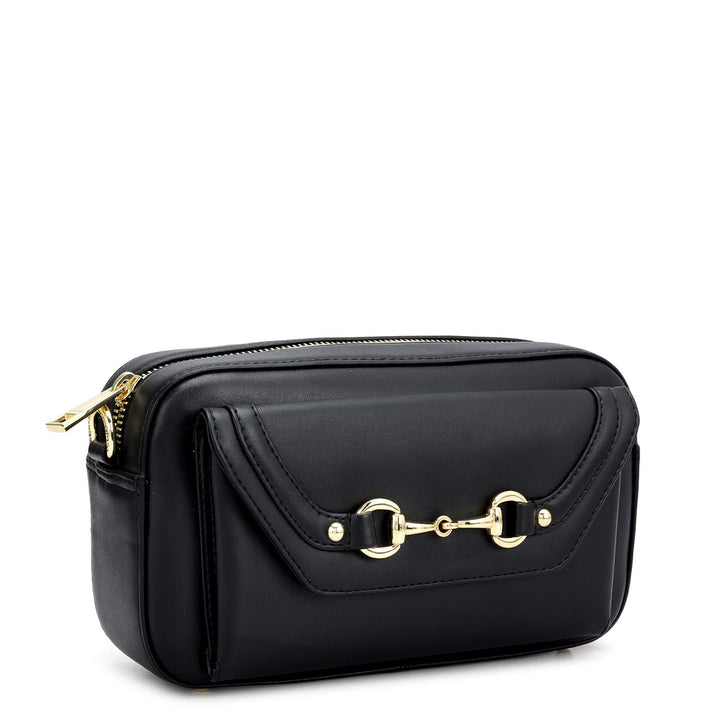 Mini Plain Leather Sling - Black