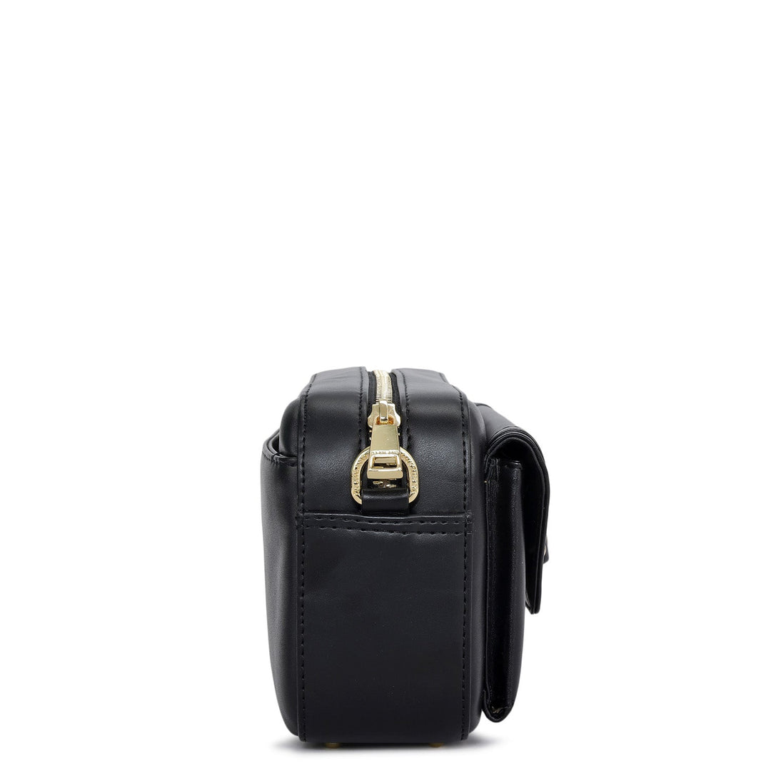 Mini Plain Leather Sling - Black