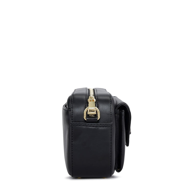 Mini Plain Leather Sling - Black
