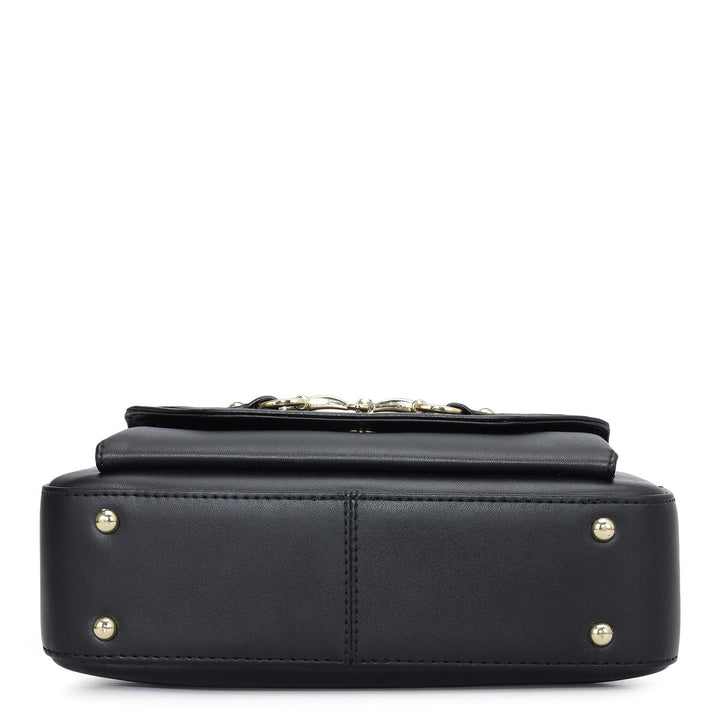 Mini Plain Leather Sling - Black