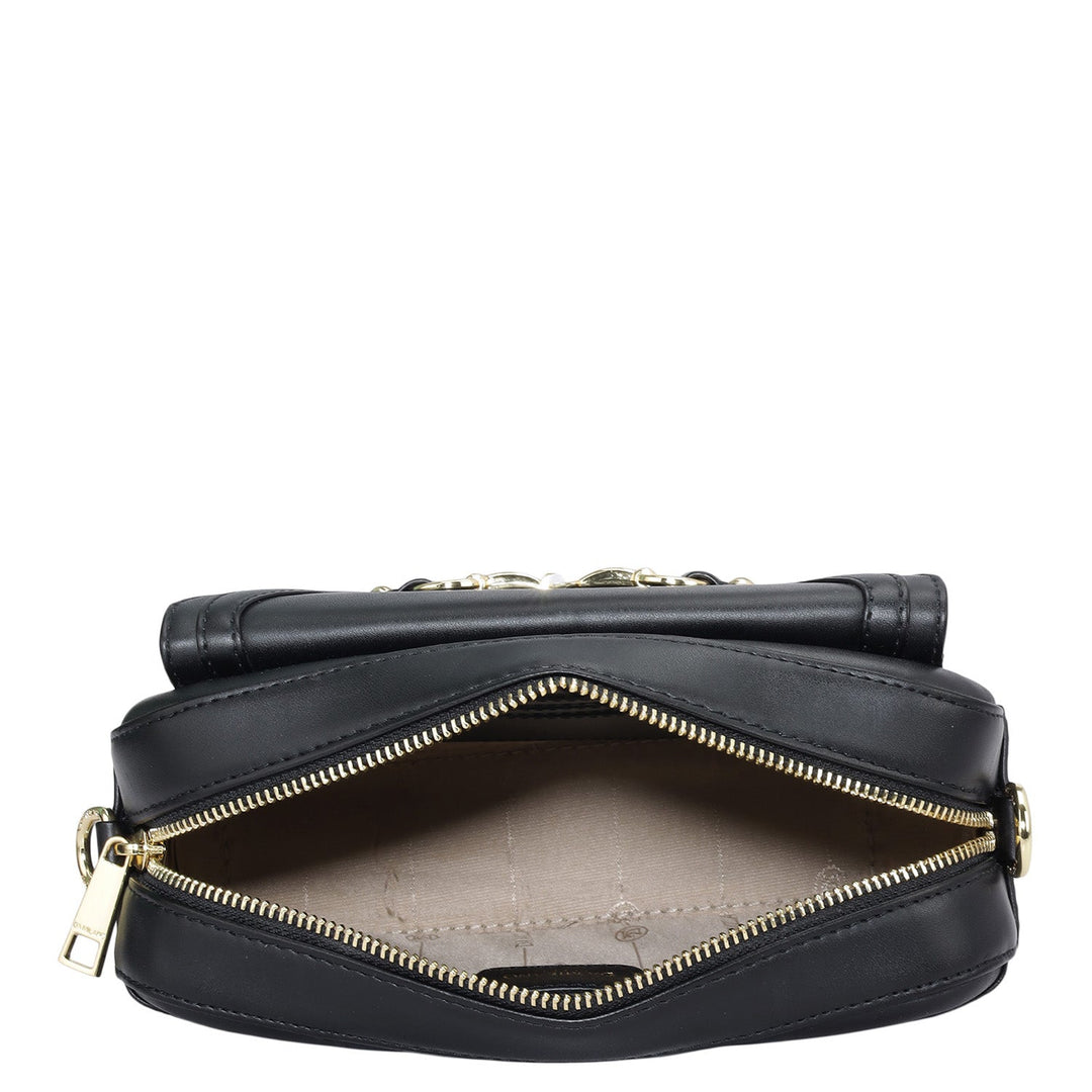 Mini Plain Leather Sling - Black