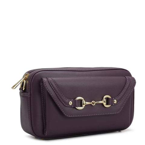 Mini Plain Leather Sling - Grapevine
