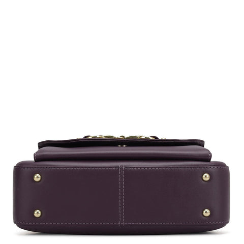 Mini Plain Leather Sling - Grapevine