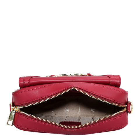 Mini Plain Leather Sling - Plumberry