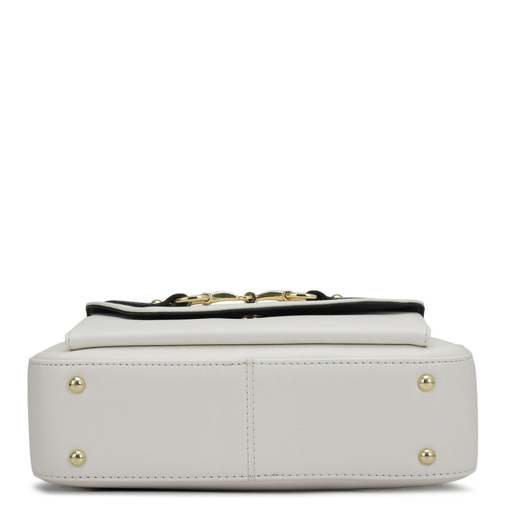 Mini Plain Leather Sling - Snow