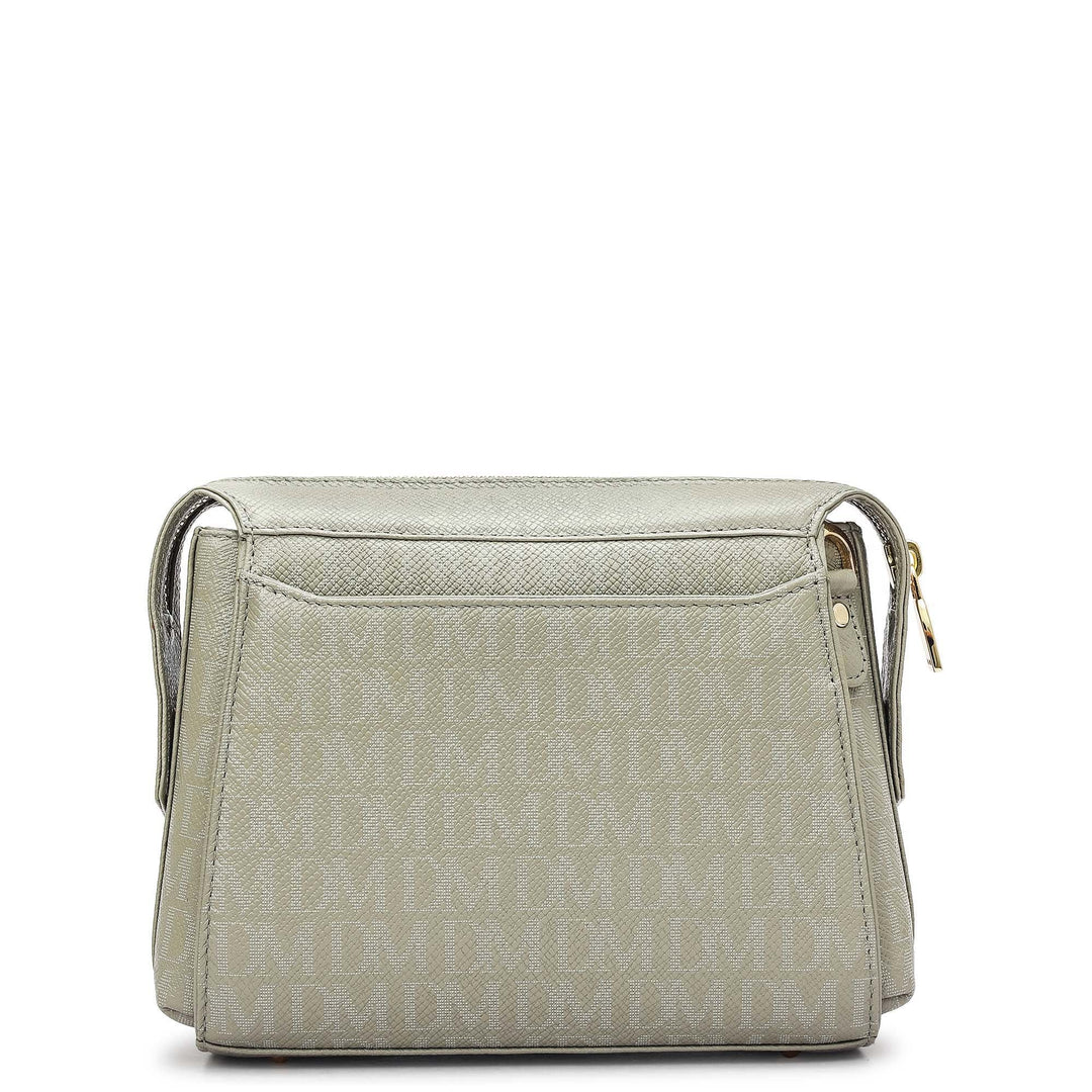 Small Monogram Leather Sling - Stone Grey