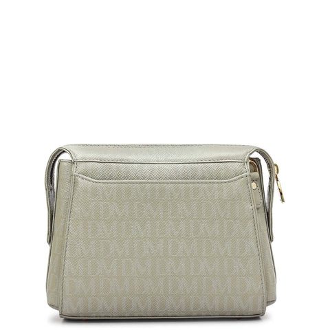 Small Monogram Leather Sling - Stone Grey