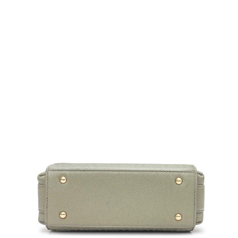 Small Monogram Leather Sling - Stone Grey