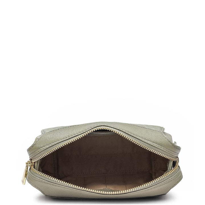 Small Monogram Leather Sling - Stone Grey