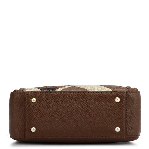 Mini Mosaic Franzy Leather Sling - Date & Frost