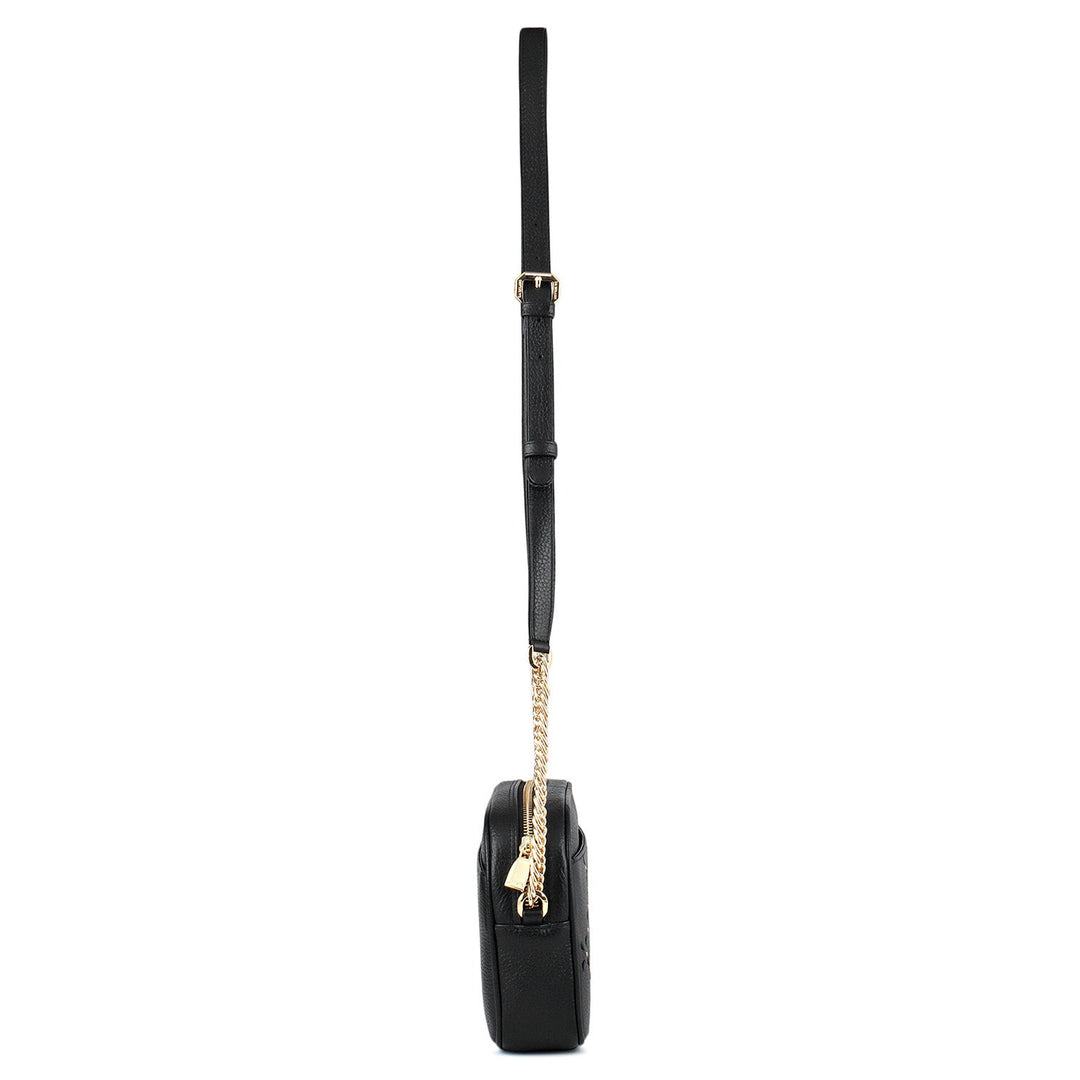 Serena Wax Leather Sling - Black