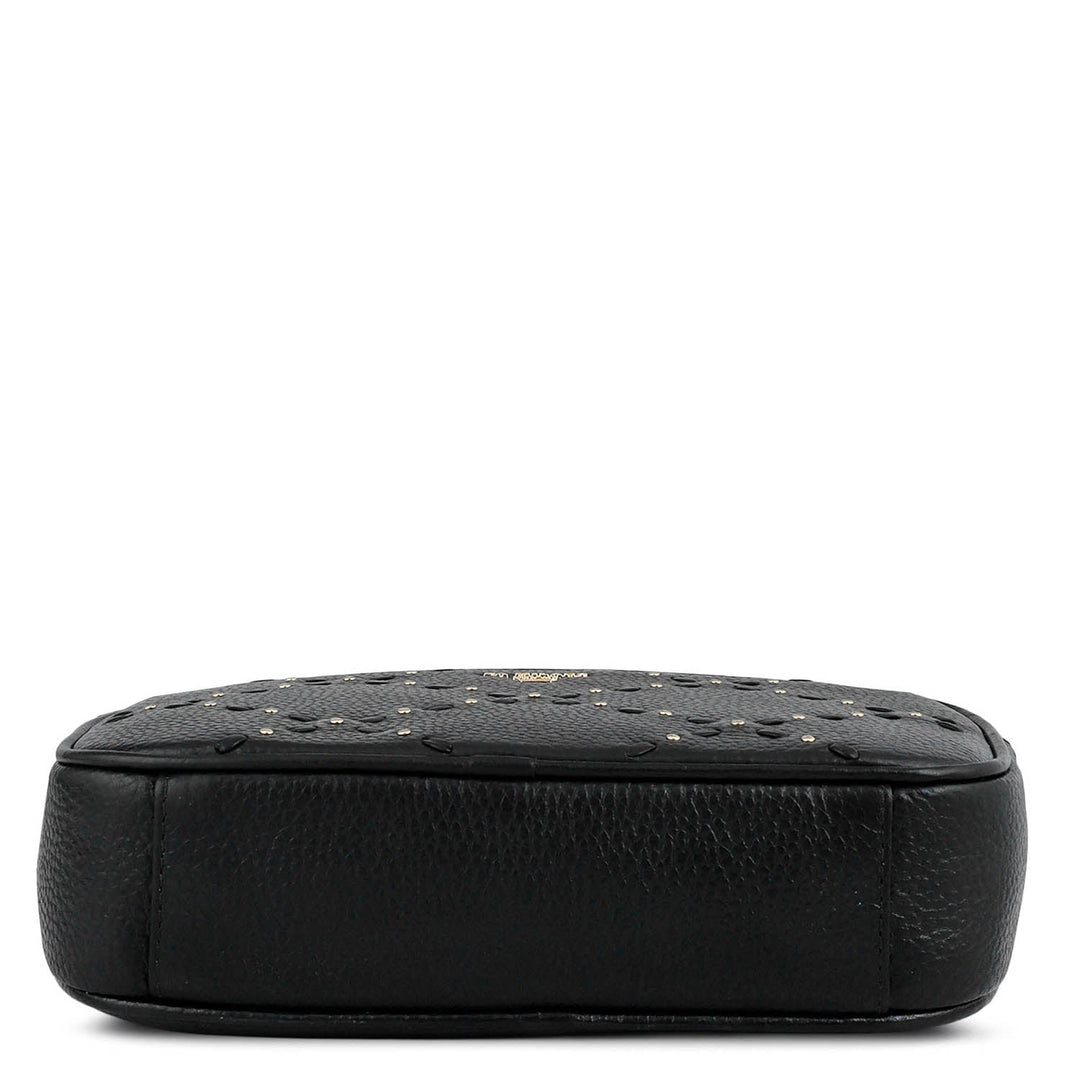 Serena Wax Leather Sling - Black