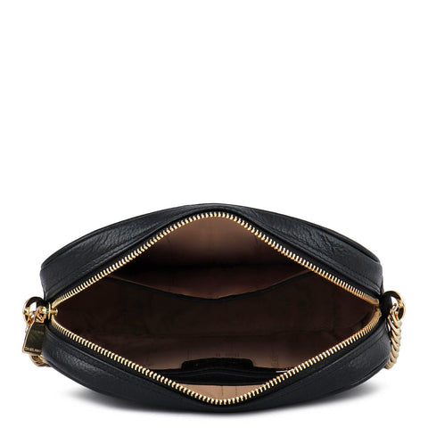 Serena Wax Leather Sling - Black