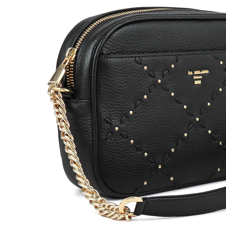Serena Wax Leather Sling - Black