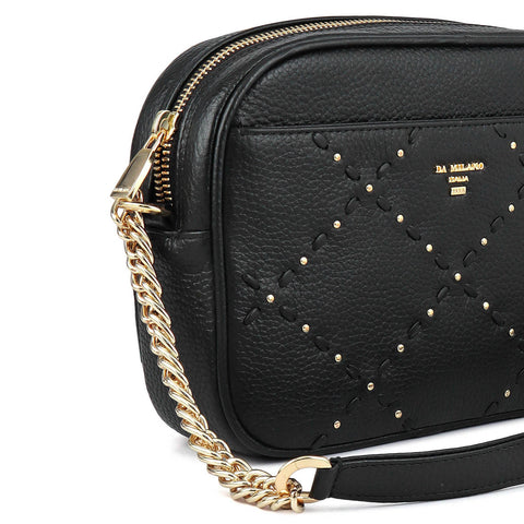 Serena Wax Leather Sling - Black